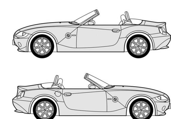 BMWs Z4 E85 Roadster are drawings of the car